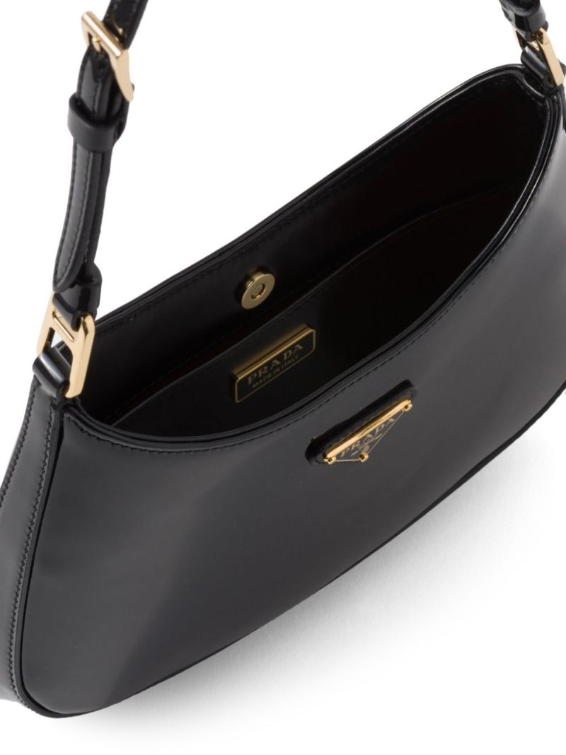 Black Cleo Leather Shoulder Bag