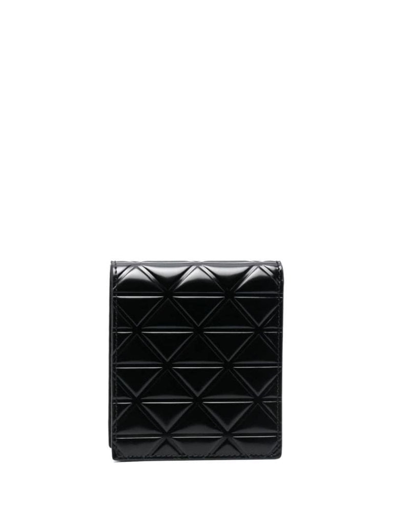 Black Quilted Leather Bi-fold Wallet