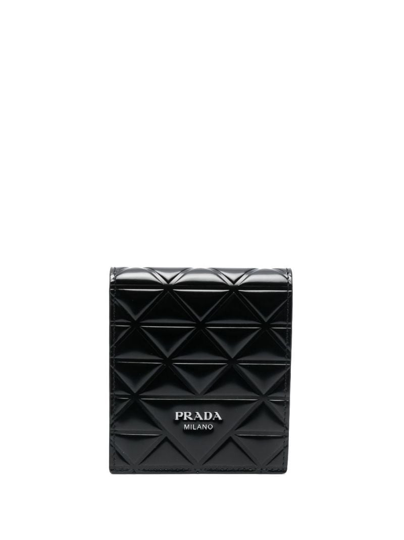 Black Quilted Leather Bi-fold Wallet
