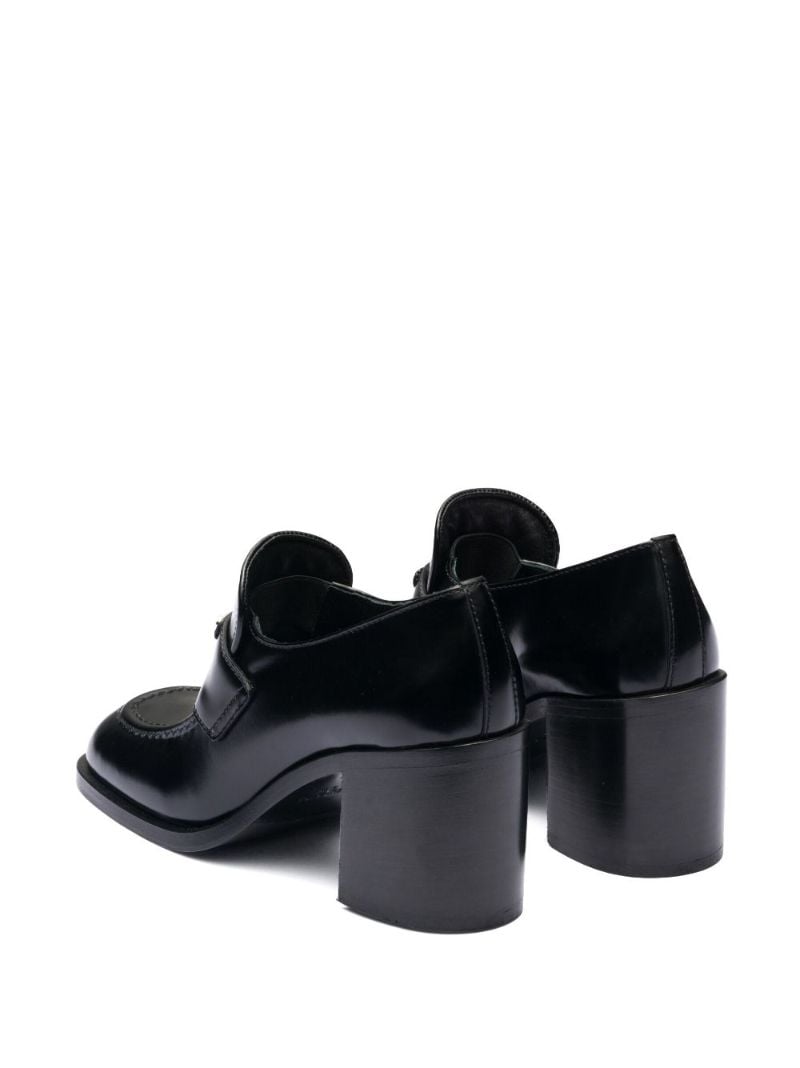 Black Triangle Logo 75mm Leather Loafers