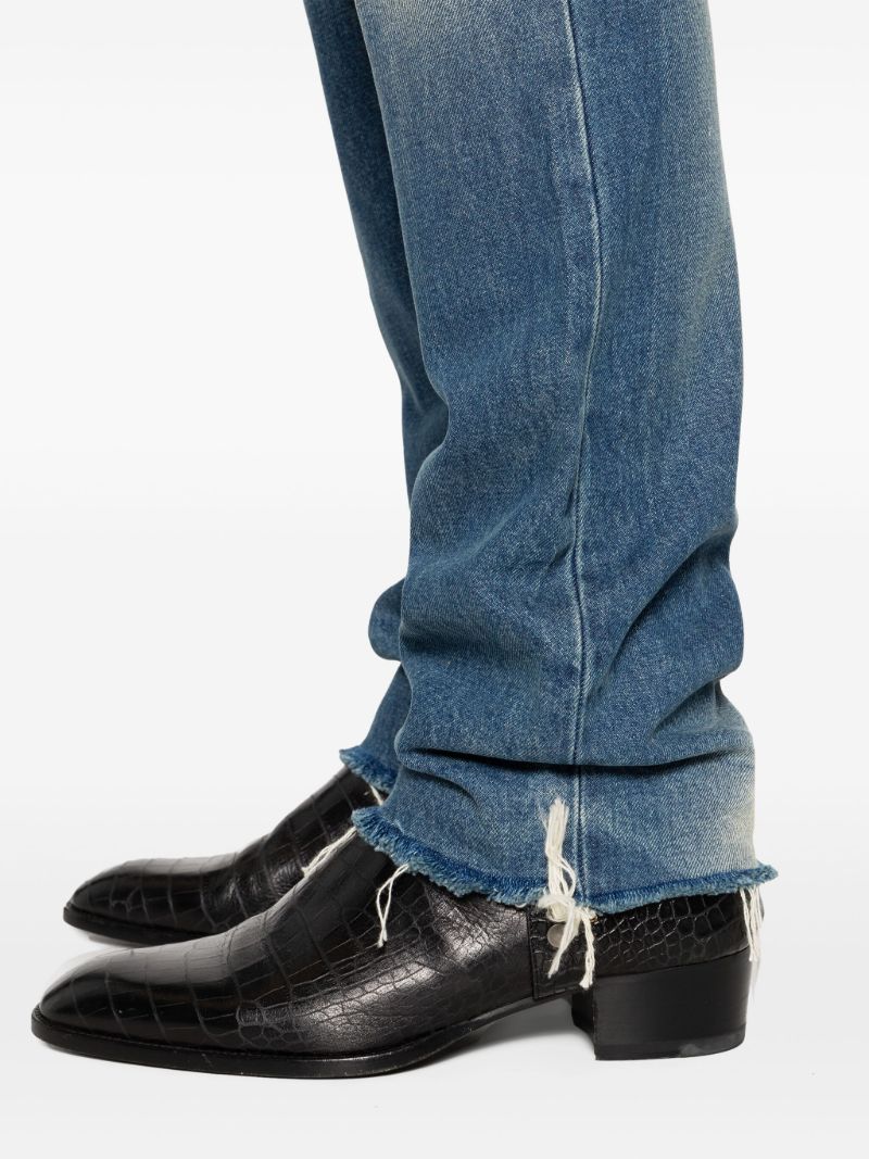 Blue Mid-rise Straight-leg Jeans