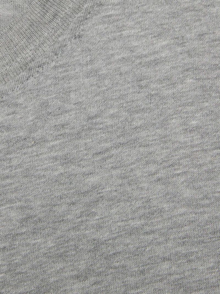 Grey Split-neck Cotton T-shirt