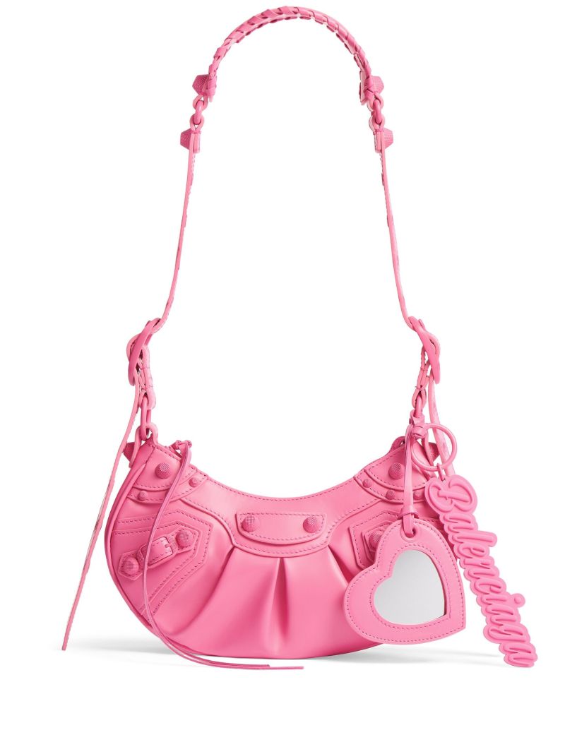 Pink Le Cagole Xs Leather Shoulder Bag