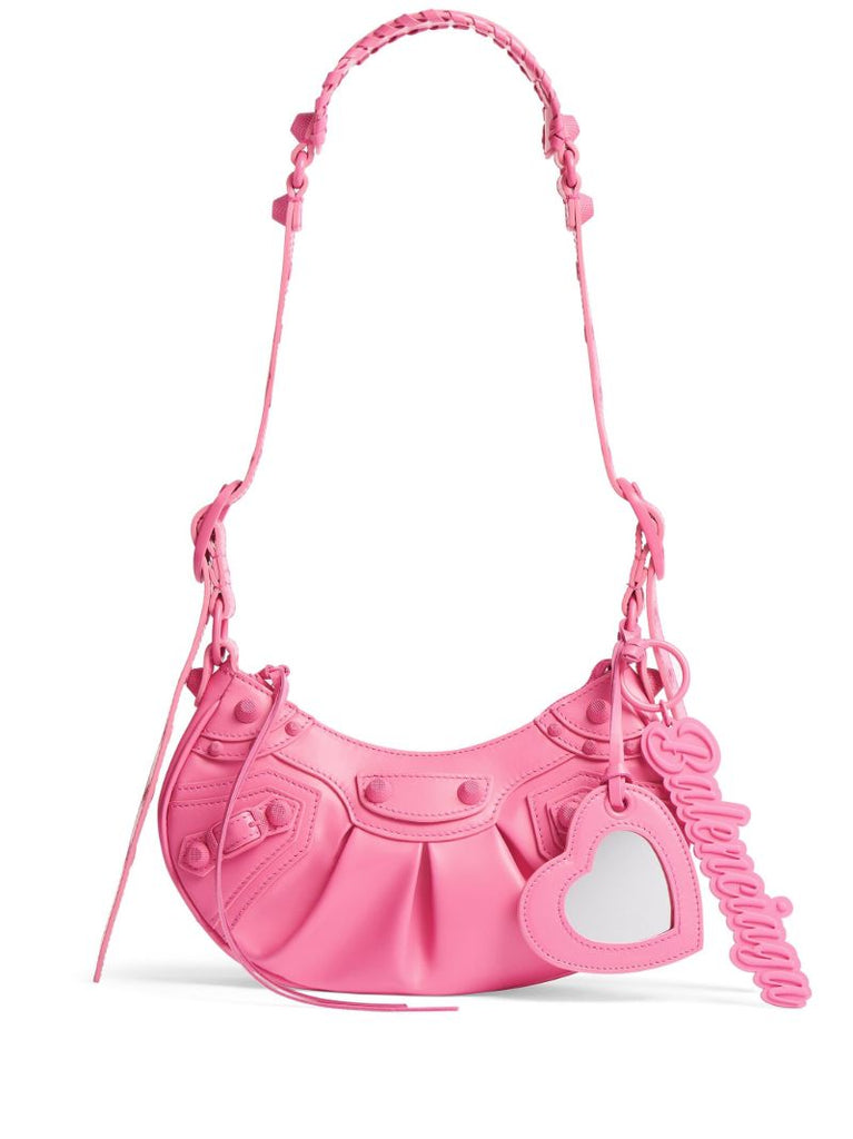 Pink Le Cagole Xs Leather Shoulder Bag