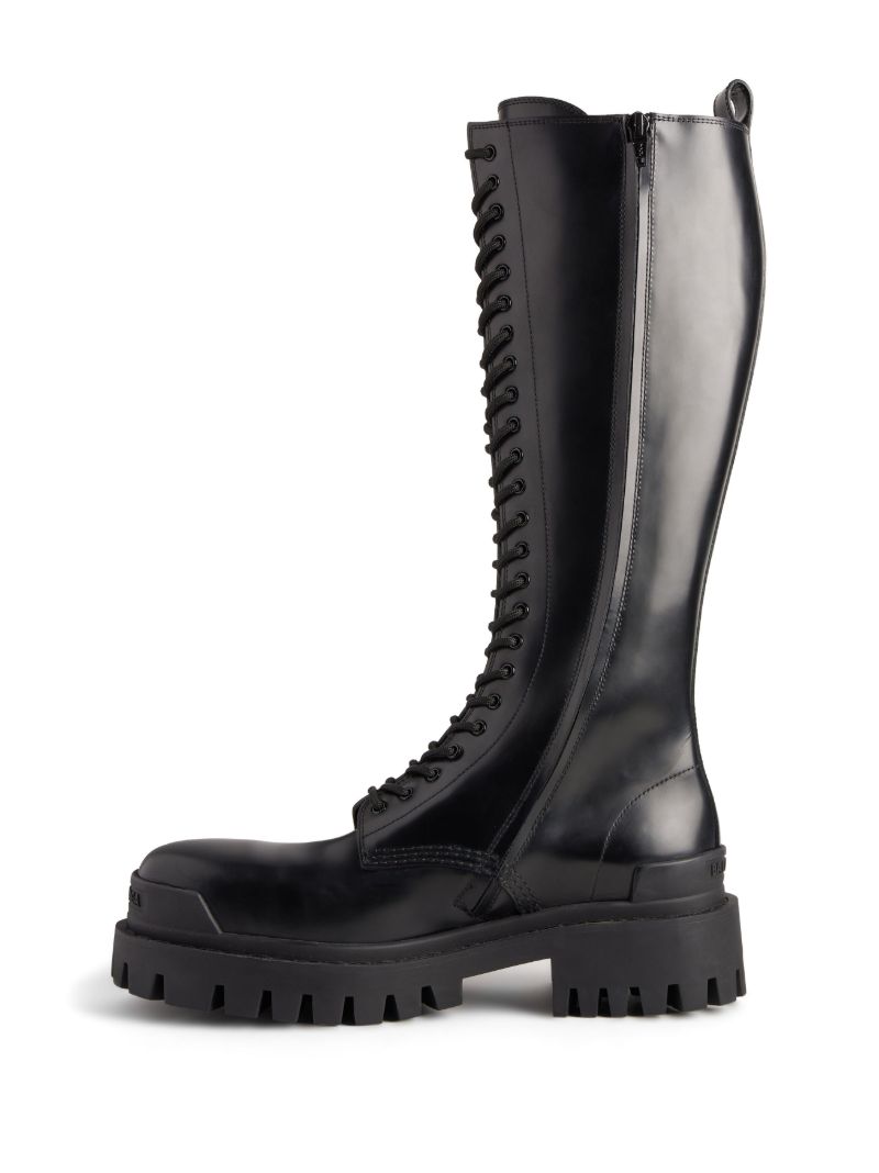 Black Strike Leather Boots