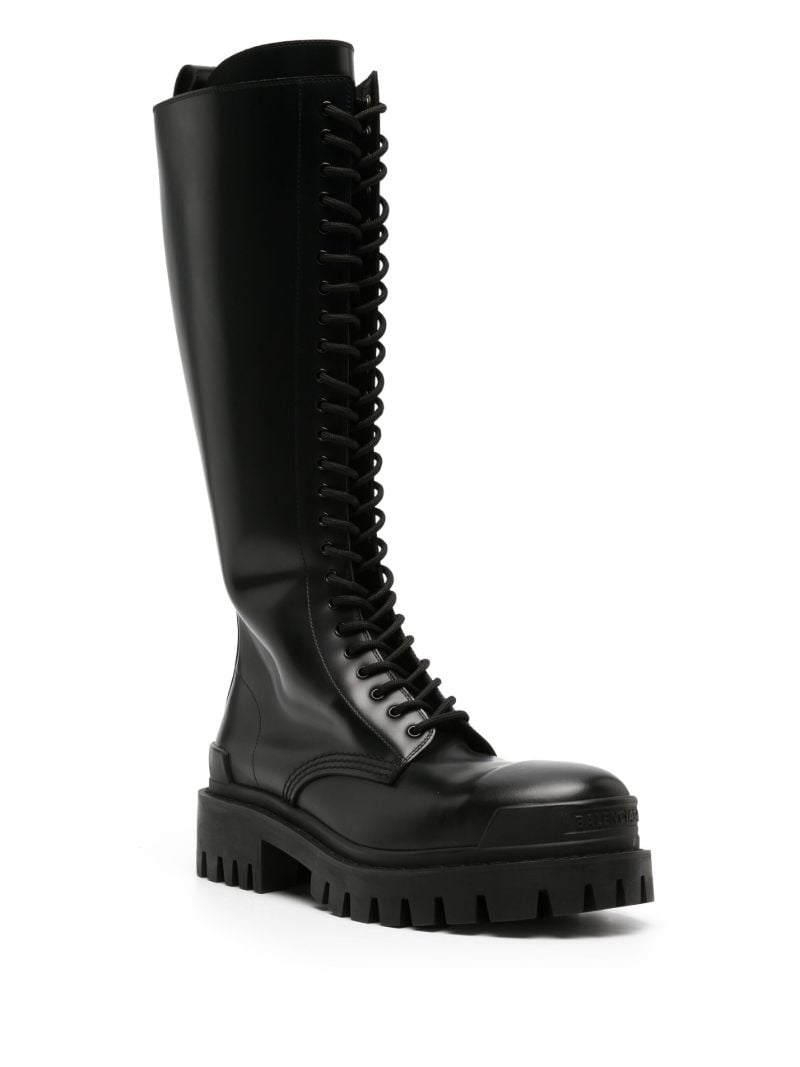 Black Strike Leather Boots