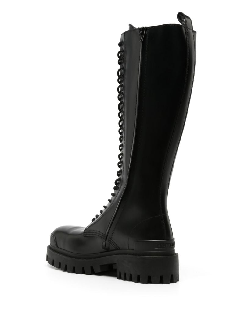 Black Strike Leather Boots