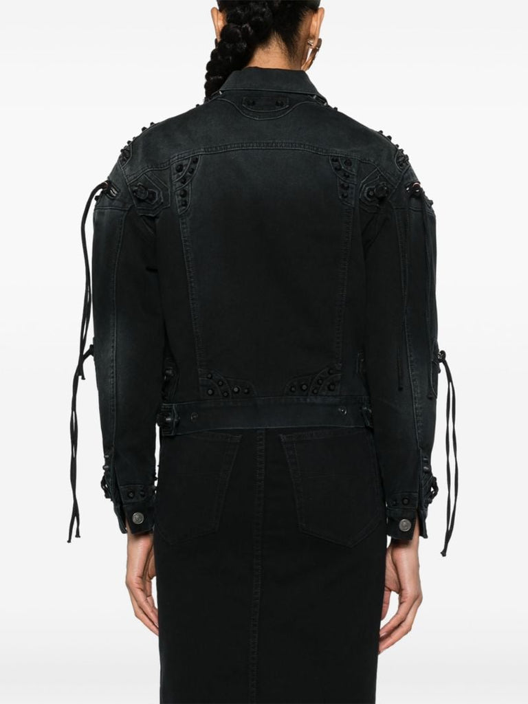Black Fringed Denim Jacket