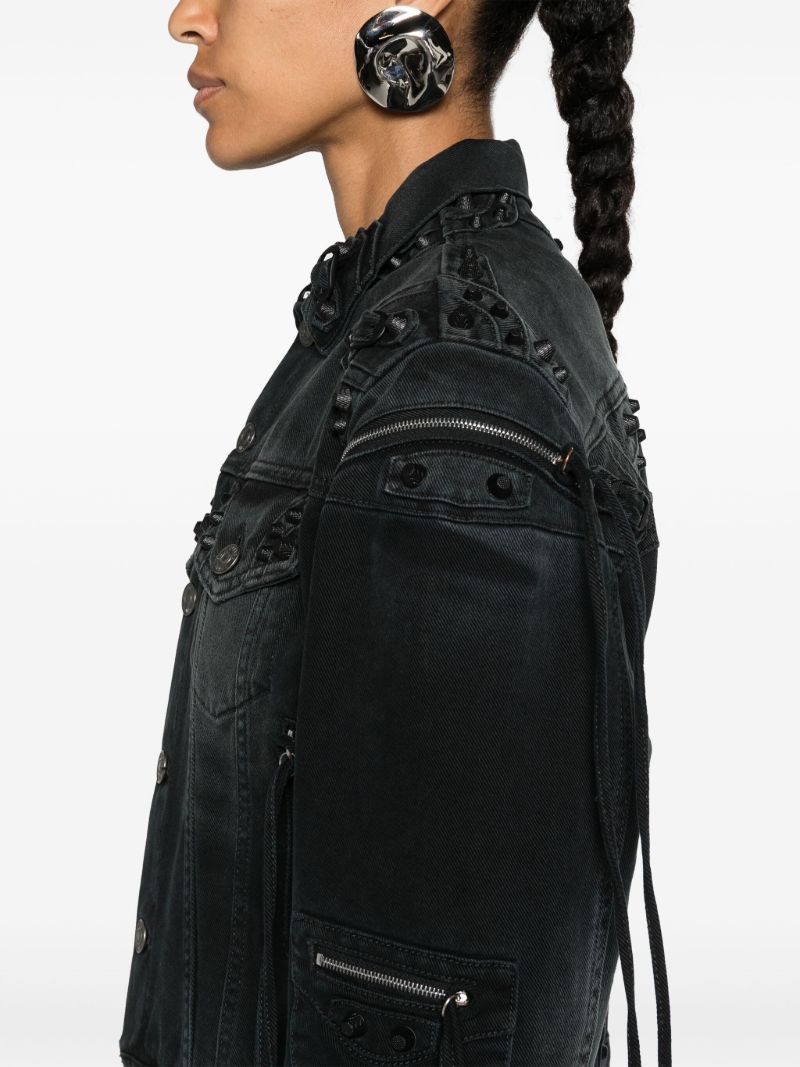 Black Fringed Denim Jacket