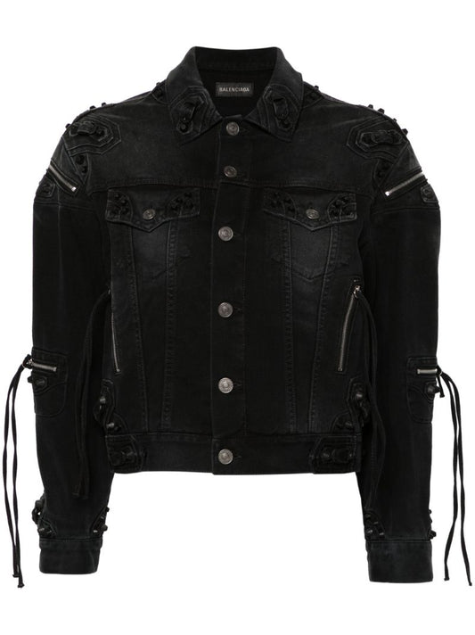 Black Fringed Denim Jacket