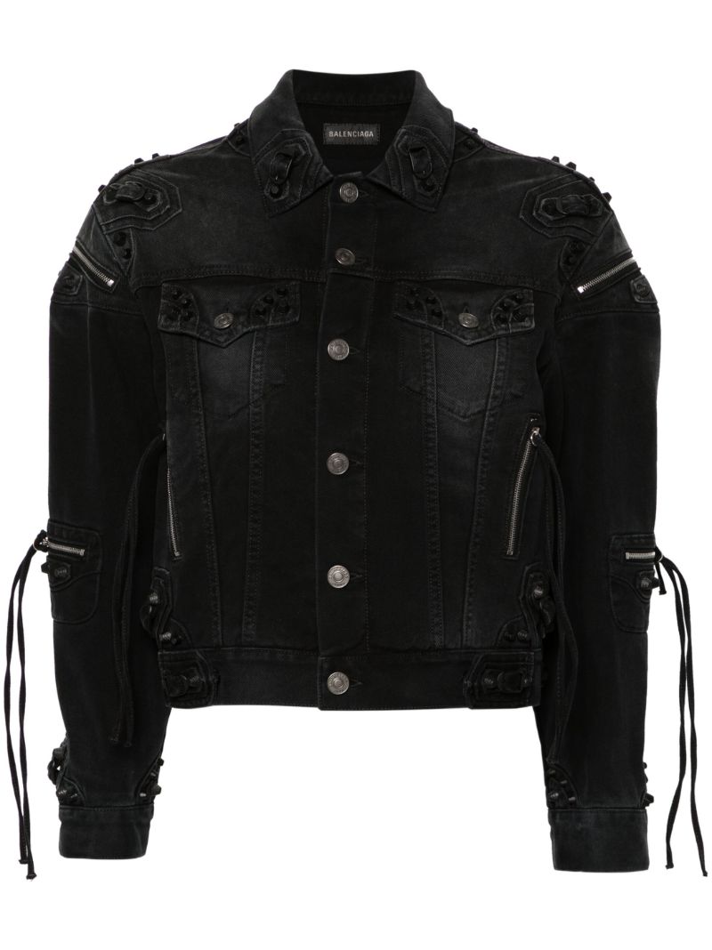 Black Fringed Denim Jacket