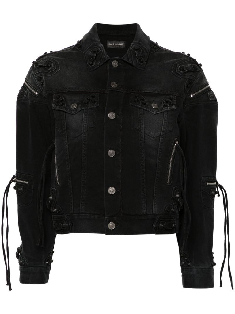 Black Fringed Denim Jacket