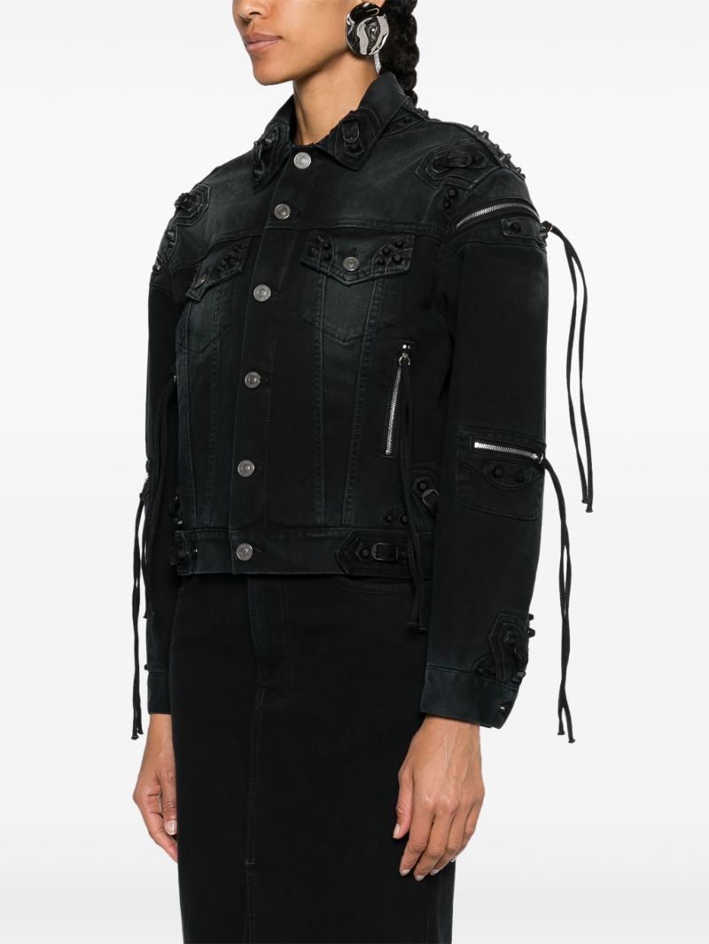 Black Fringed Denim Jacket