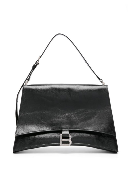Black Crush Sling Medium Leather Shoulder Bag