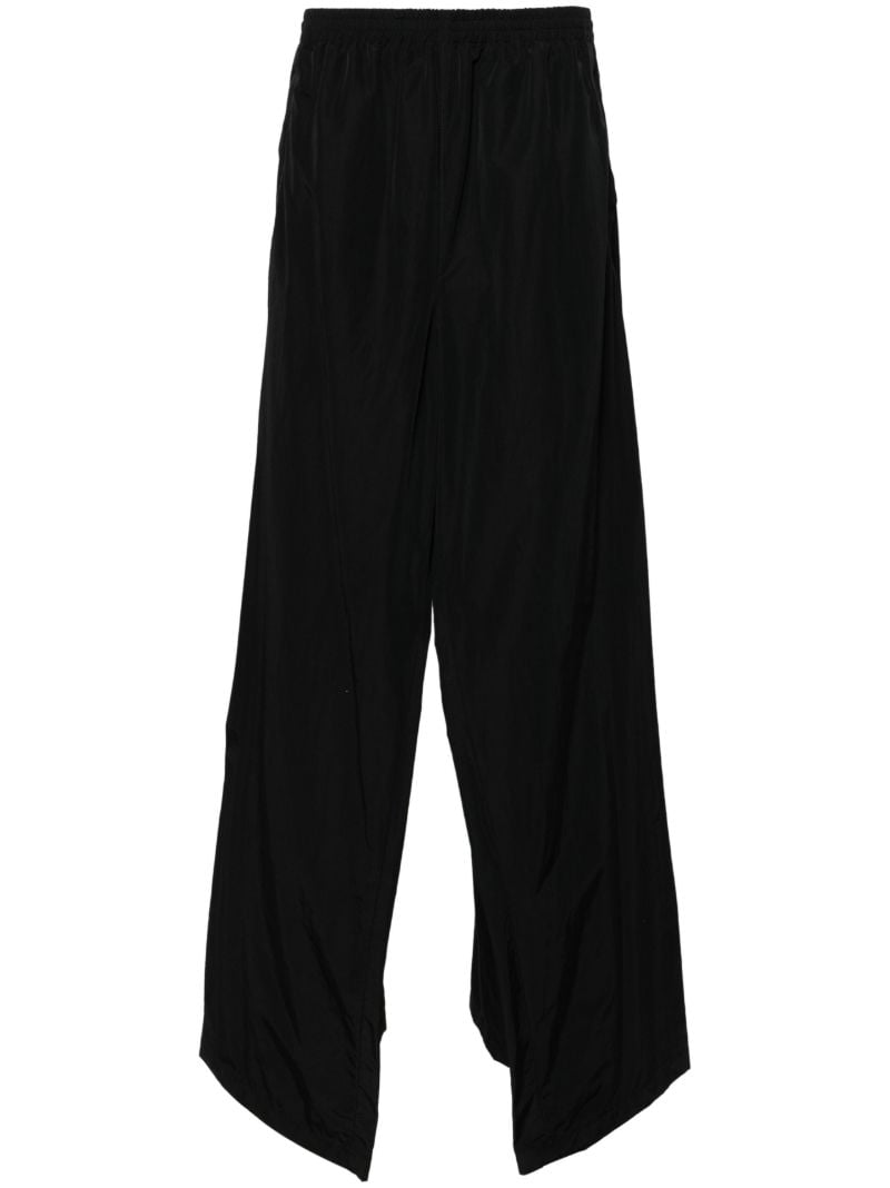 Black Double Front Track Pants