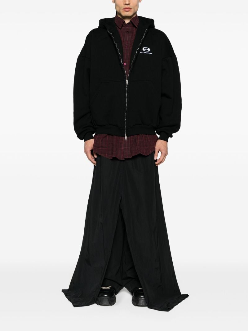 Black Double Front Track Pants