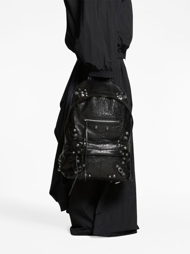Black Le Cagole Leather Backpack