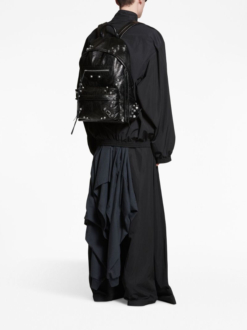 Black Le Cagole Leather Backpack