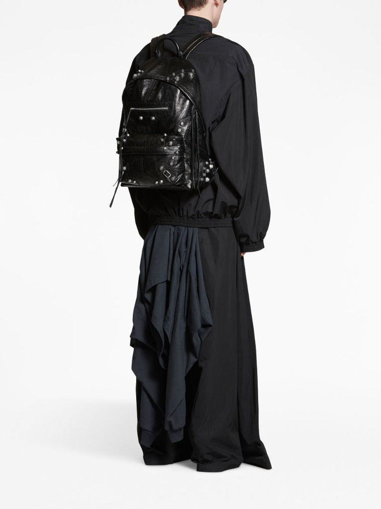 Black Le Cagole Leather Backpack