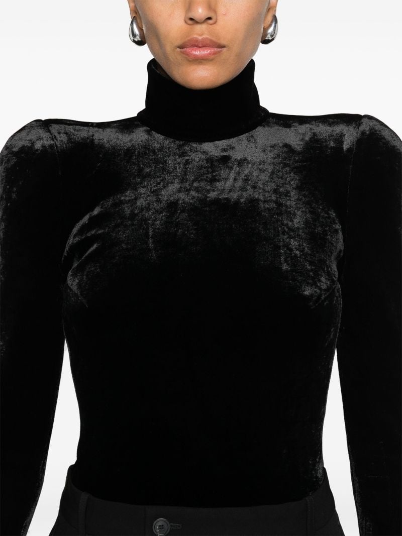 Black High-neck Velvet Top