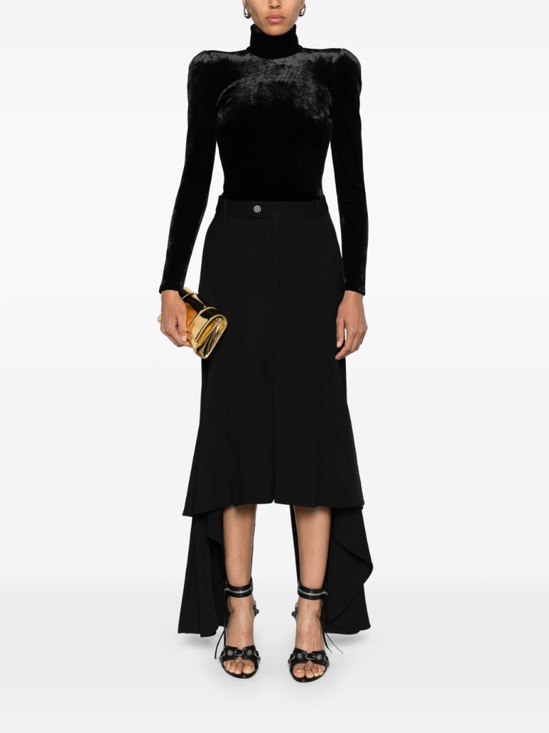 Black High-neck Velvet Top