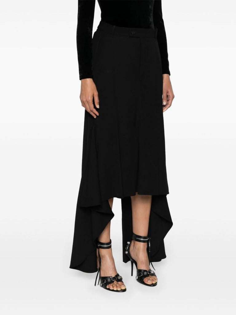Black Deconstructed Godet Skirt