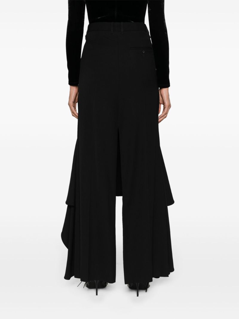 Black Deconstructed Godet Skirt