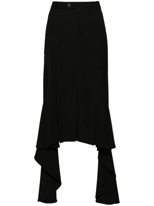 Black Deconstructed Godet Skirt