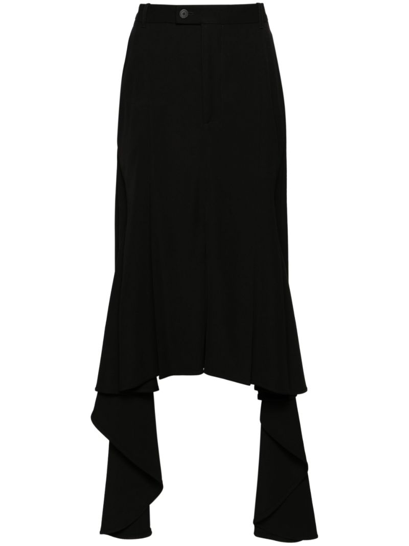 Black Deconstructed Godet Skirt