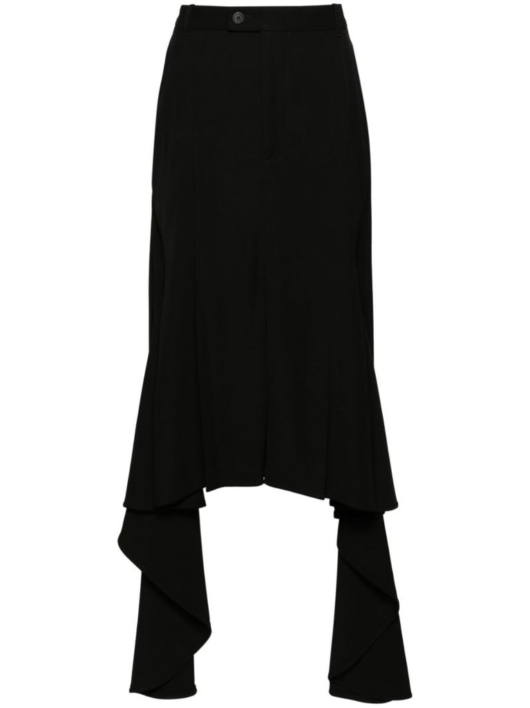 Black Deconstructed Godet Skirt