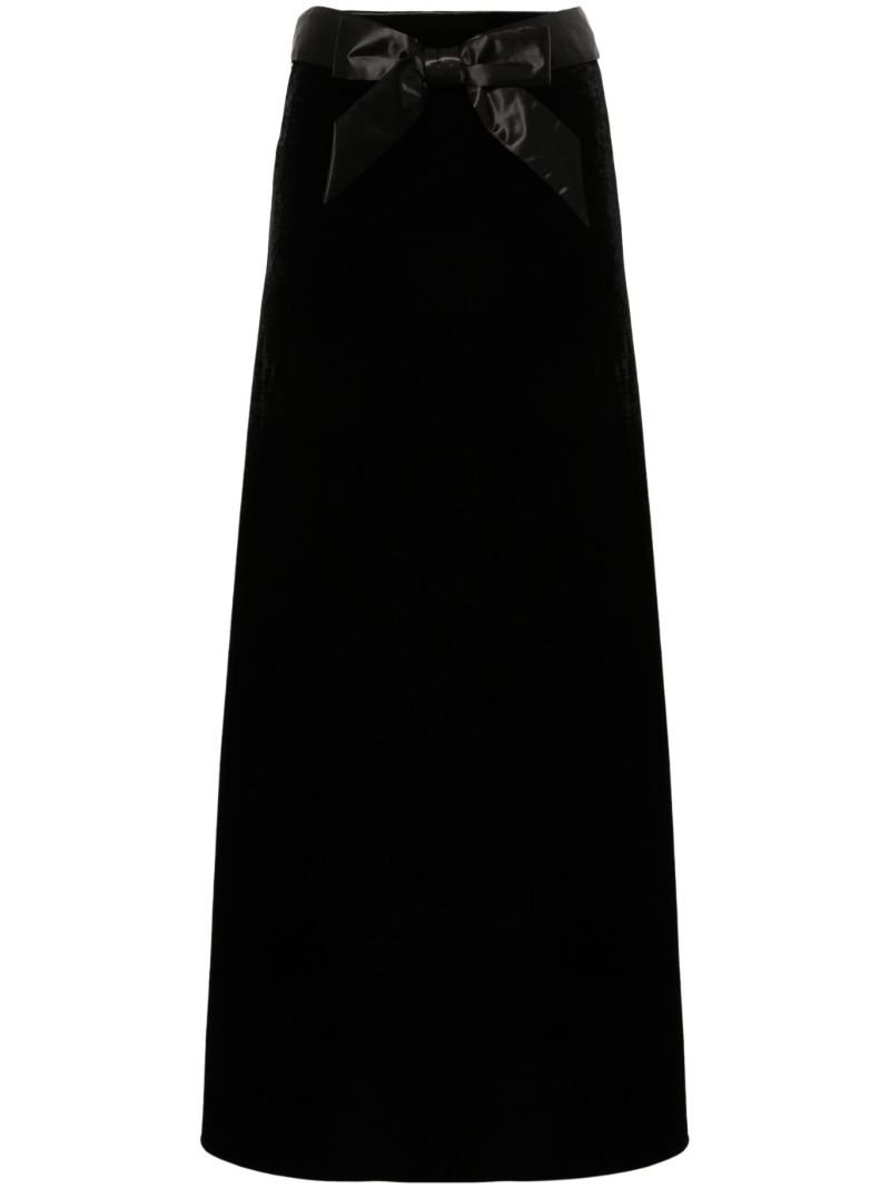 Black A-line Velvet Skirt