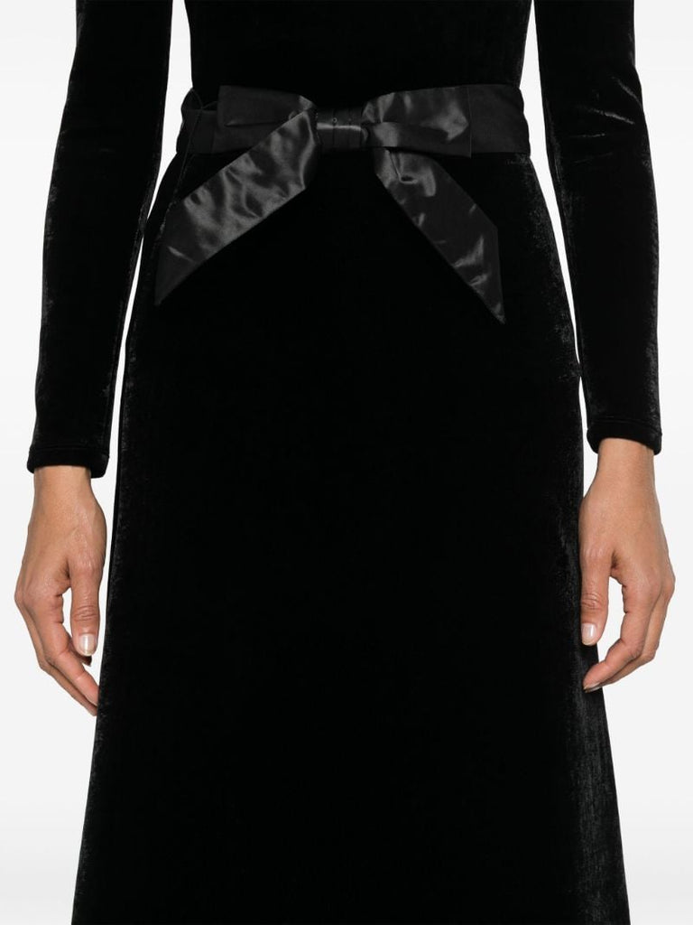Black A-line Velvet Skirt