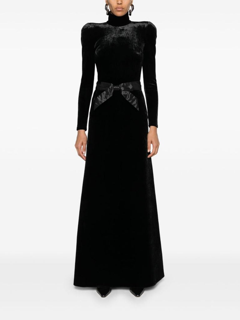 Black A-line Velvet Skirt