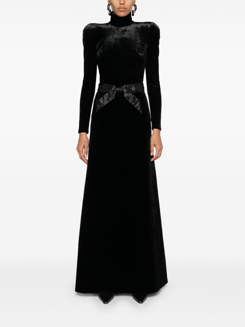 Black A-line Velvet Skirt