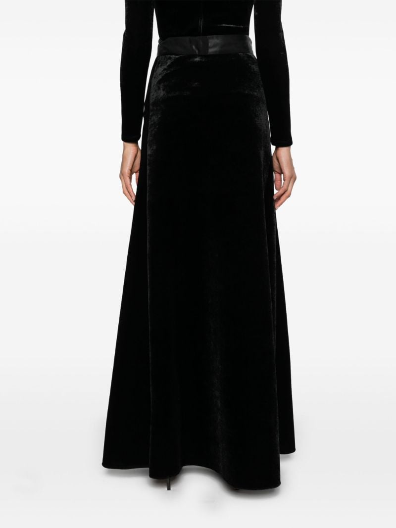 Black A-line Velvet Skirt
