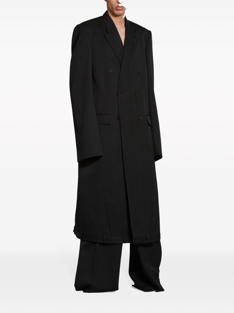 Black Double-breasted Wool Coat