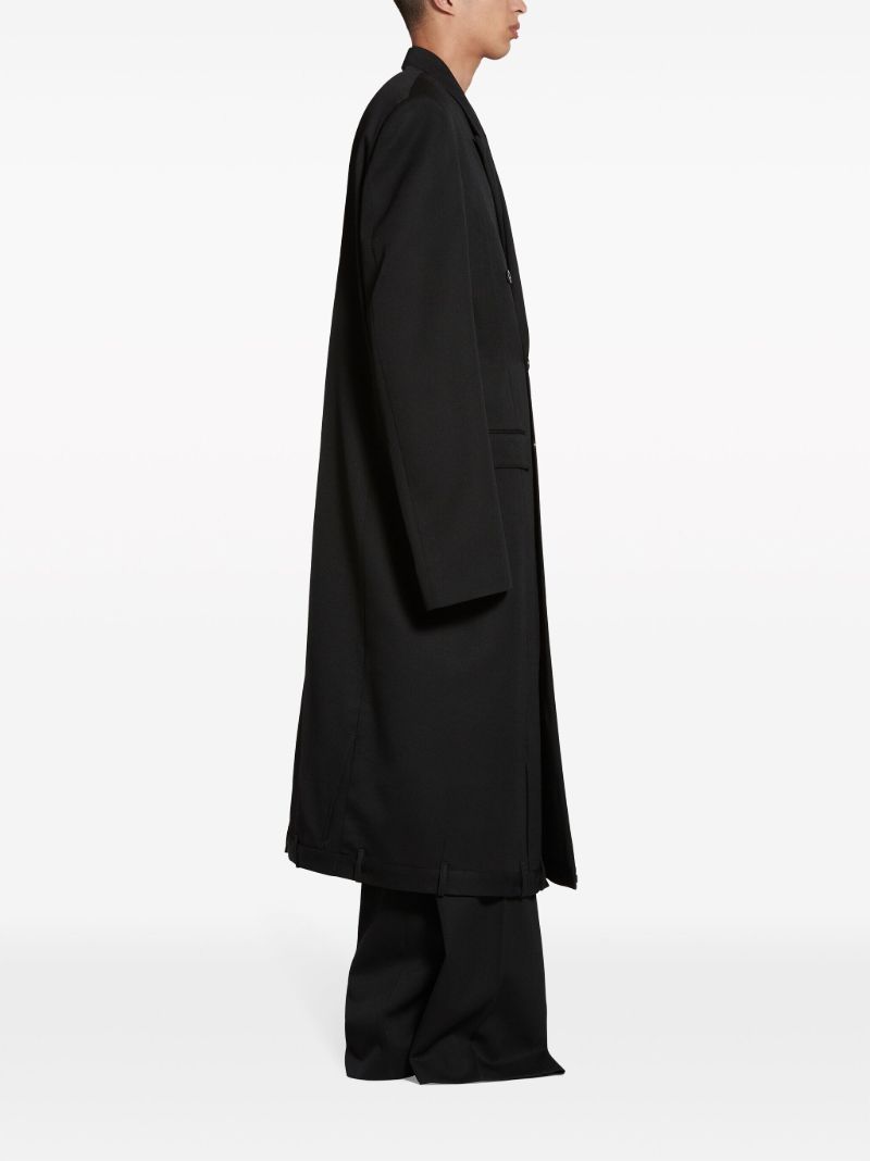 Black Double-breasted Wool Coat