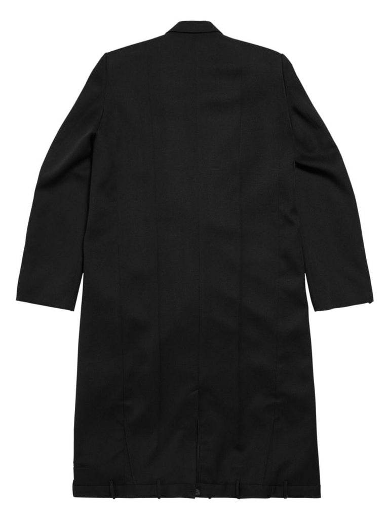Black Double-breasted Wool Coat