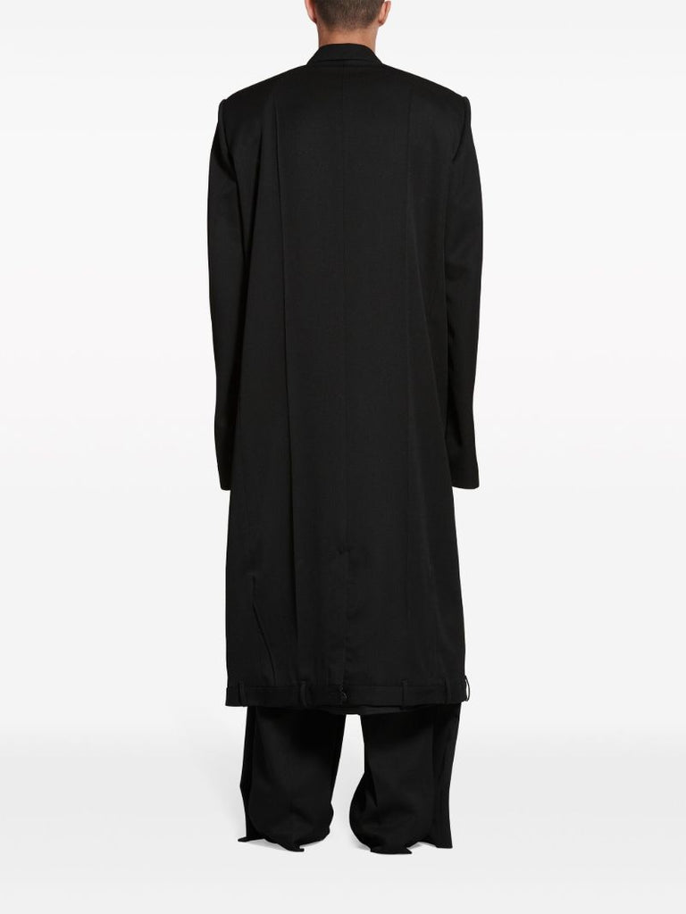 Black Double-breasted Wool Coat
