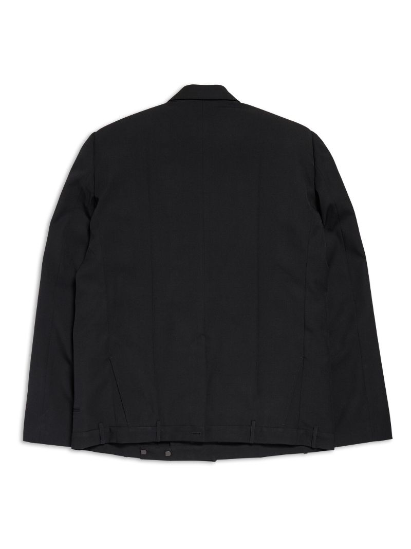 Black Double-breasted Virgin-wool Blazer