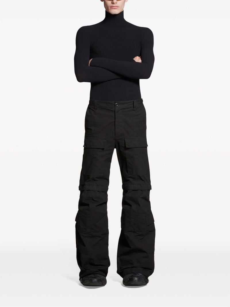 Black Cargo Cotton Trousers