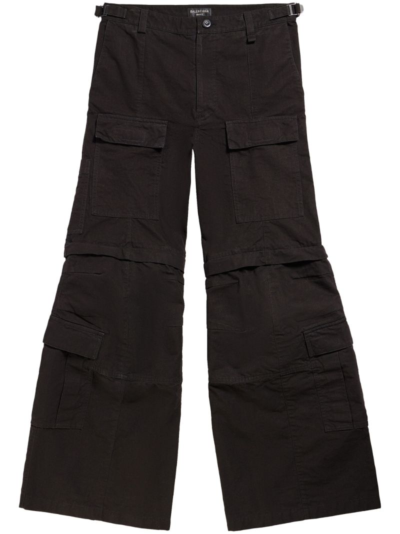 Black Cargo Cotton Trousers