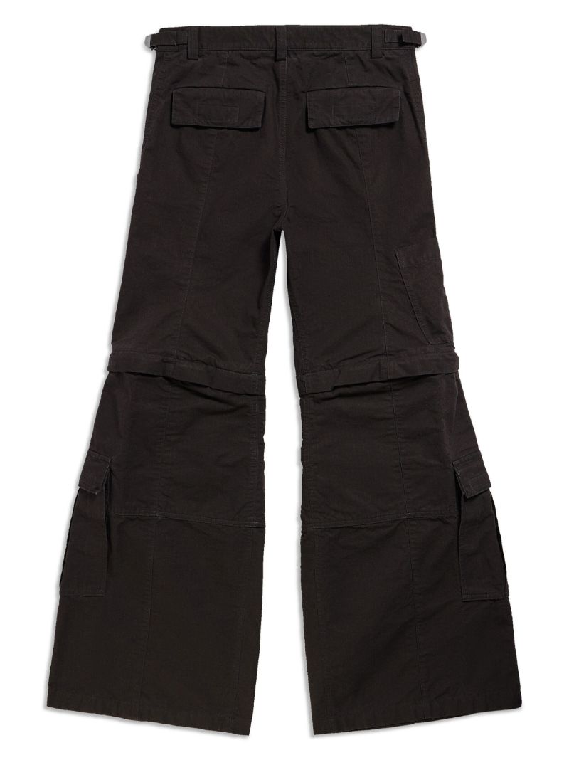 Black Cargo Cotton Trousers