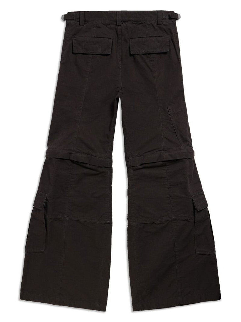 Black Cargo Cotton Trousers