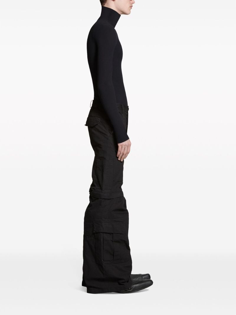 Black Cargo Cotton Trousers
