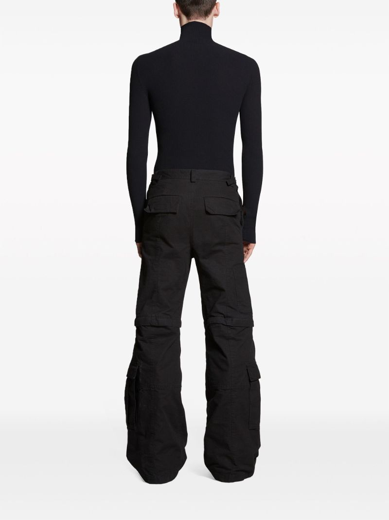 Black Cargo Cotton Trousers