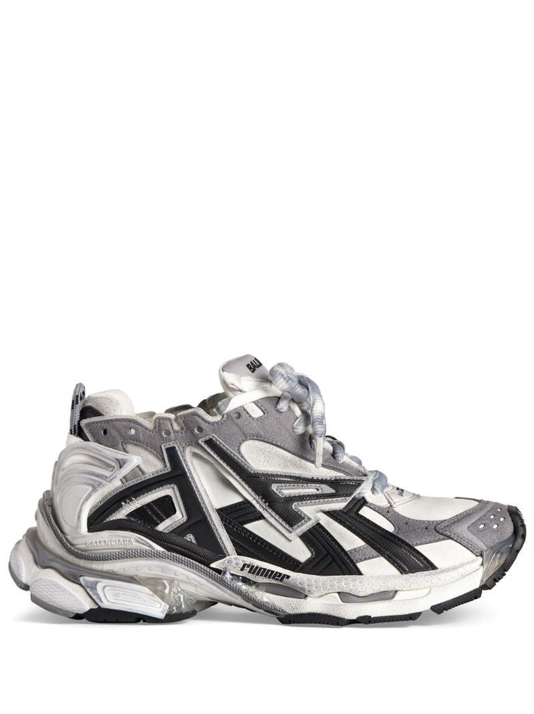 Grey Runner Panelled Sneakers
