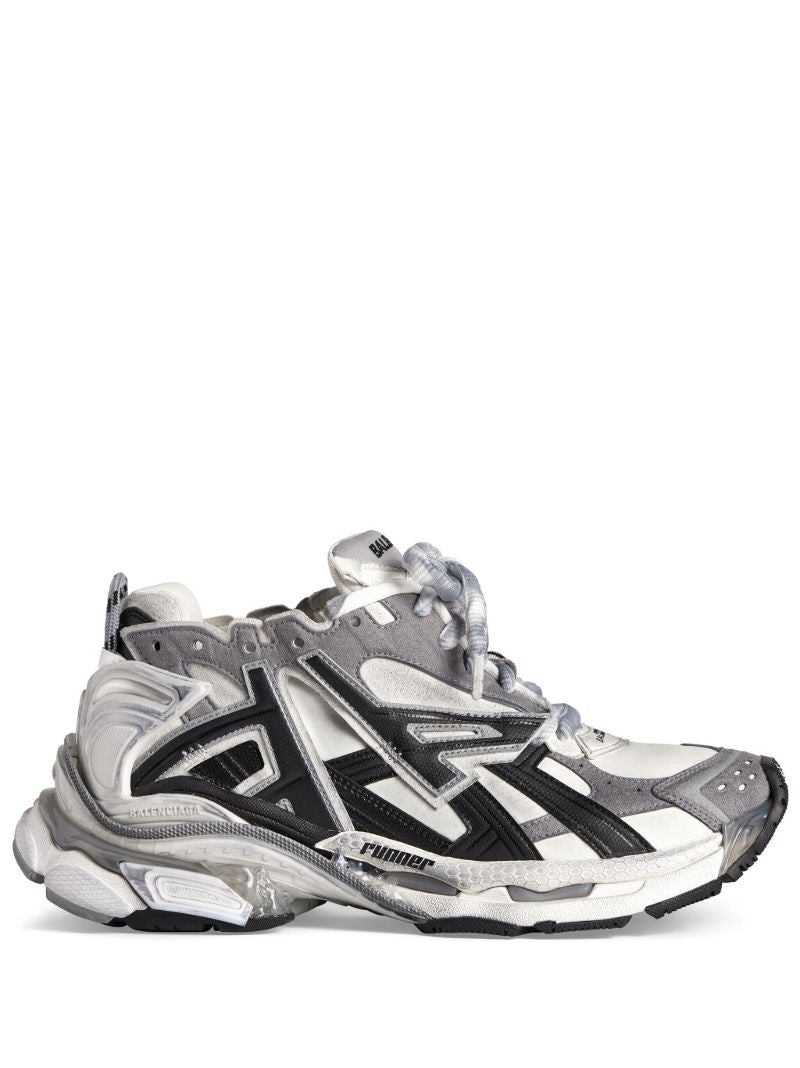 Grey Runner Panelled Sneakers