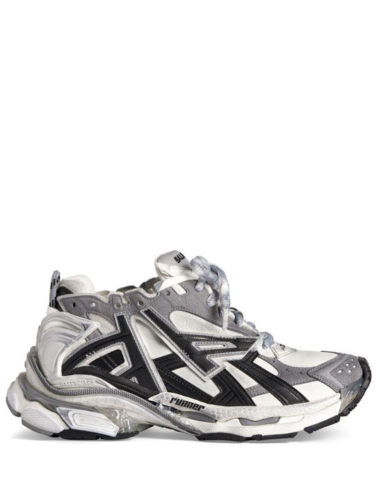 Grey Runner Panelled Sneakers