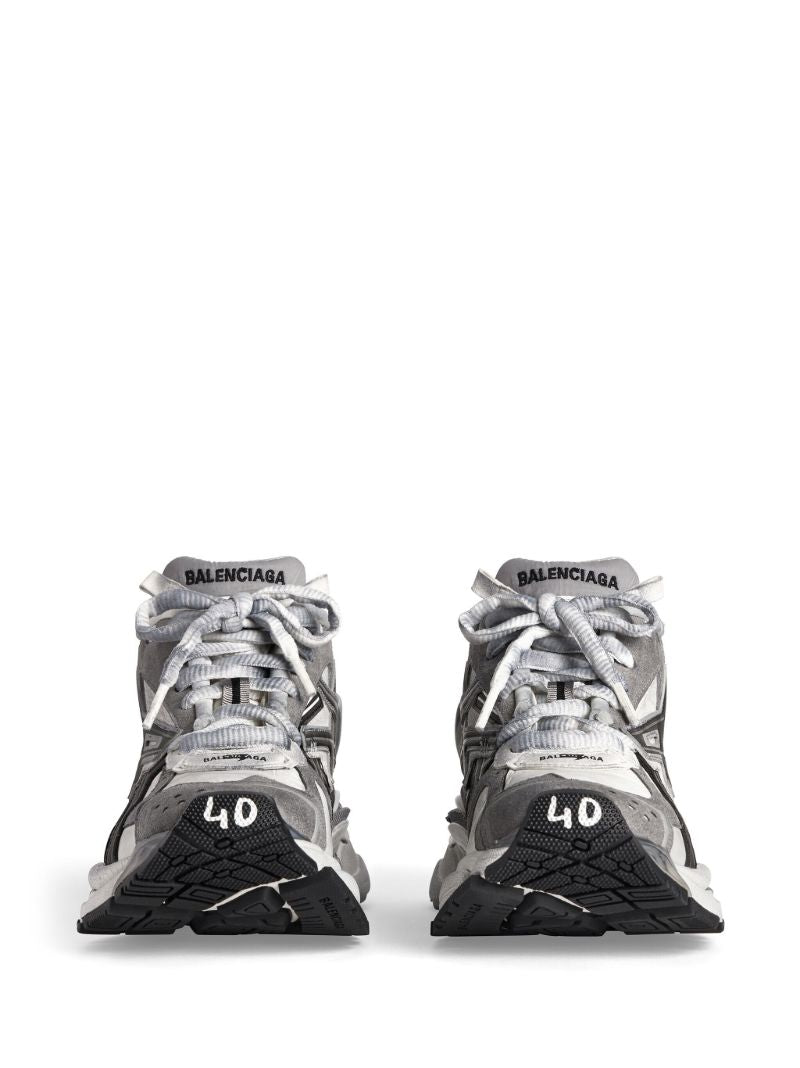 Grey Runner Panelled Sneakers